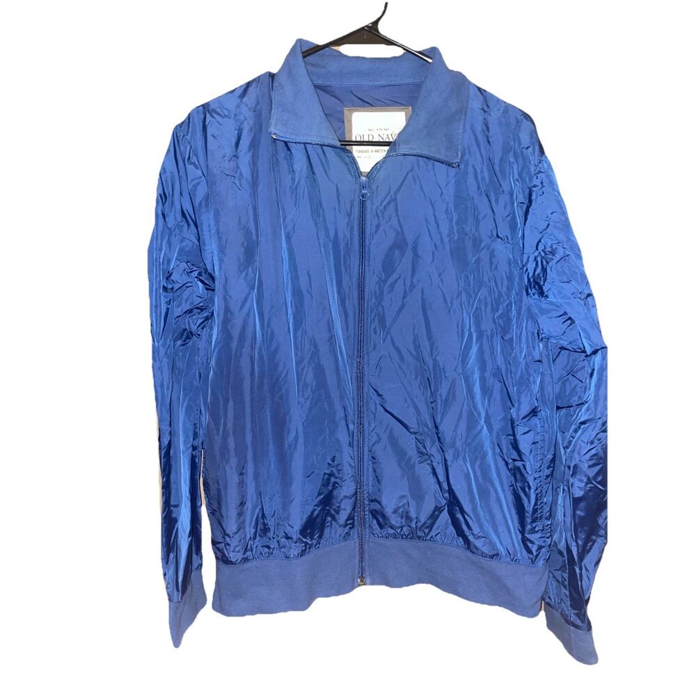 Old Navy Men’s Vintage Windbreaker Zip Up Jacket Blue Sz Small Y2K